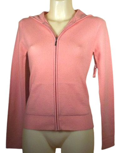 Cashmere zip up Hoody in Pink