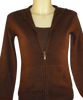 Cashmere zip up Hoody in Chocolate Brown
