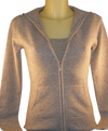 Cashmere zip up Hoody in Heather Grey