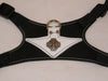Gatsby:  White on Black Leather - Silver Celtic Cross and Red Crystal