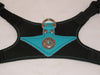 Gatsby:  Turquoise on Black Leather - Silver and Turquoise Medallion