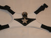 Beverly Hills:  Black on White Leather -Silver Crystal Star