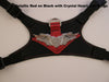 Metallic Red on Black Leather with Heart and Wings Concho