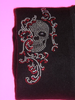 Happy Skull Crystal Design with Clear and Red Crystals